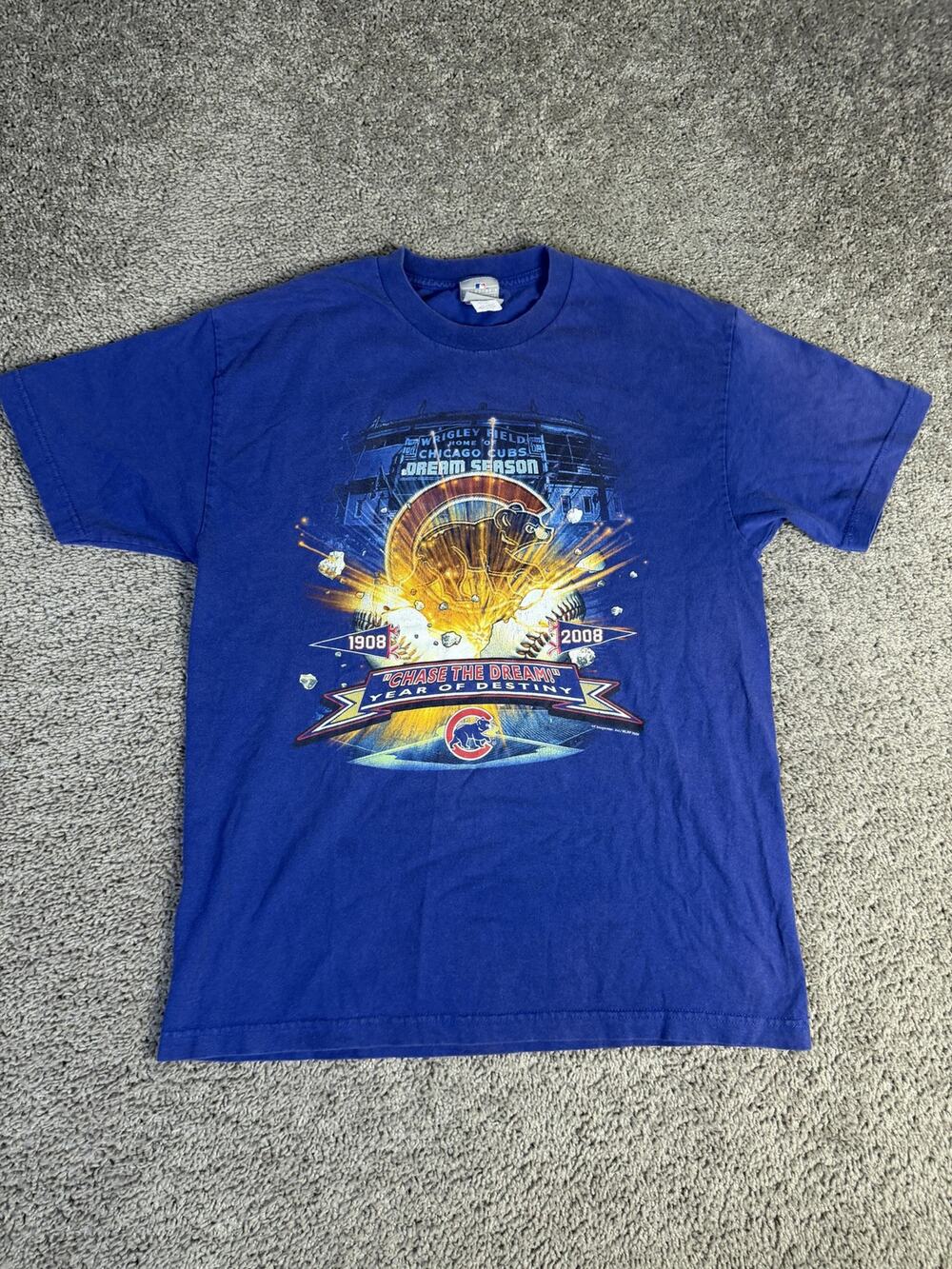 Chicago Cubs Shirt Mens L Blue MLB Chase The Dream 2008 Genuine Merchandise